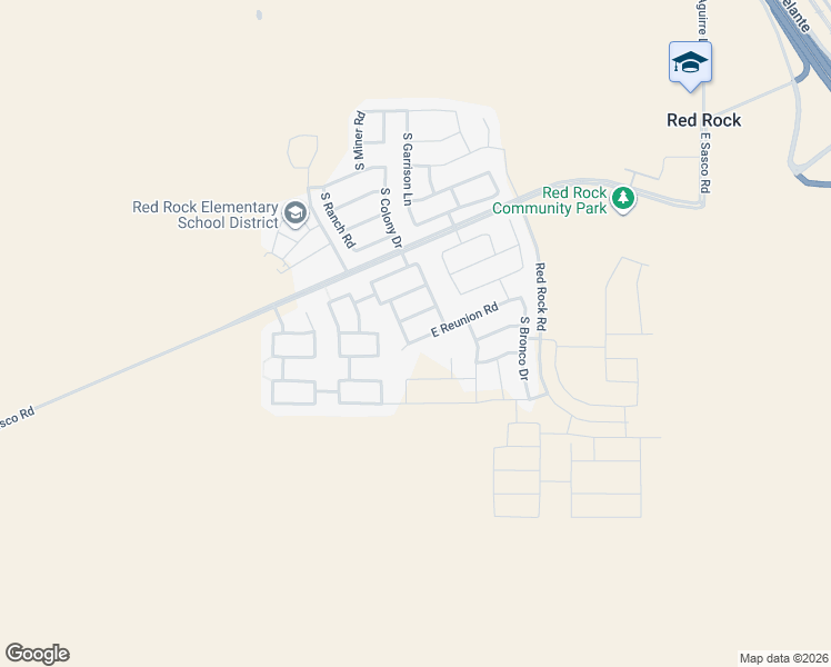 map of restaurants, bars, coffee shops, grocery stores, and more near 21277 East Founders Road in Red Rock