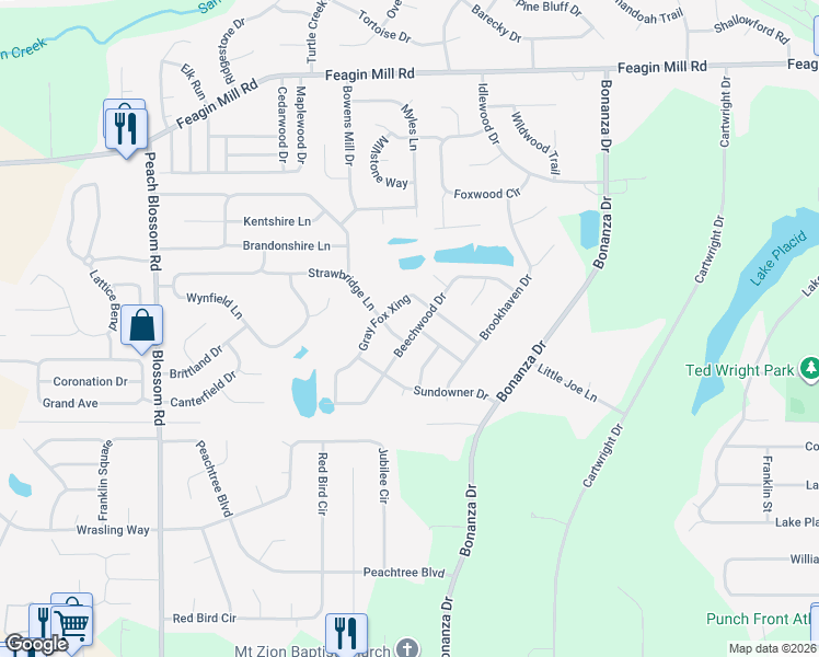 map of restaurants, bars, coffee shops, grocery stores, and more near 300 Beechwood Drive in Bonaire