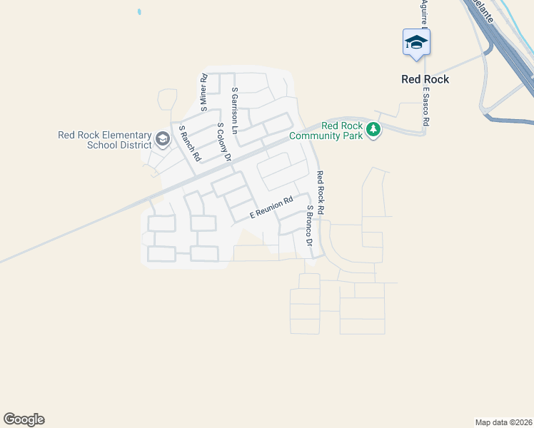 map of restaurants, bars, coffee shops, grocery stores, and more near 34433 South Colony Drive in Red Rock