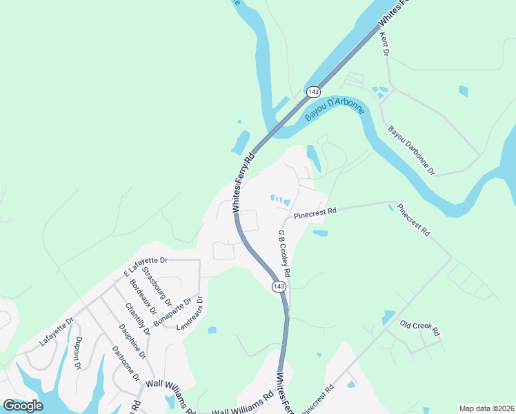 map of restaurants, bars, coffee shops, grocery stores, and more near 5542 Whites Ferry Rd in West Monroe