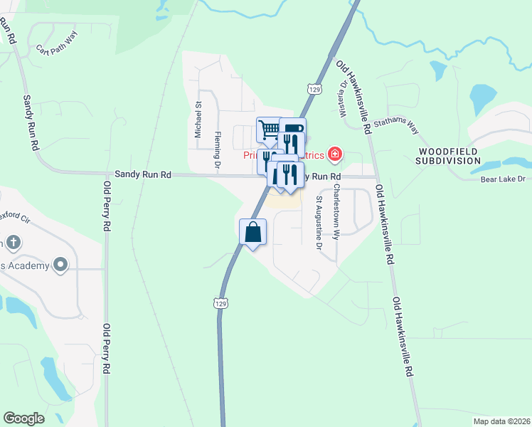 map of restaurants, bars, coffee shops, grocery stores, and more near 410 Georgia 247 in Bonaire