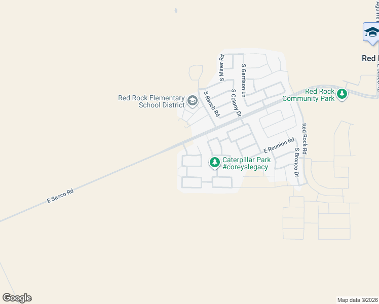 map of restaurants, bars, coffee shops, grocery stores, and more near 20864 East Founders Road in Red Rock