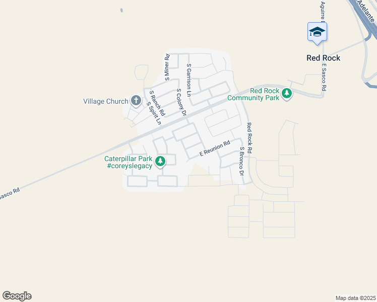 map of restaurants, bars, coffee shops, grocery stores, and more near 21277 East Founders Road in Red Rock