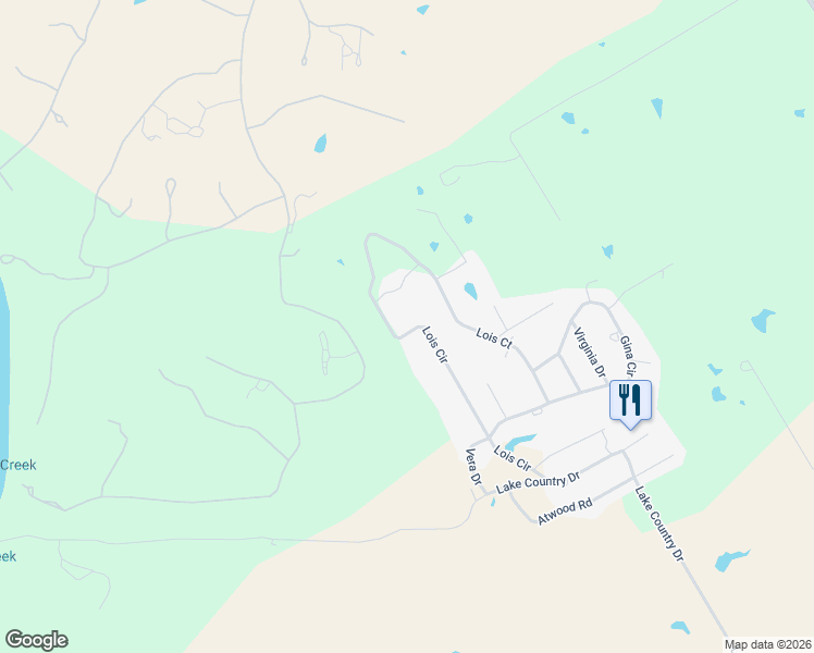 map of restaurants, bars, coffee shops, grocery stores, and more near 409 Lois Circle in Granbury