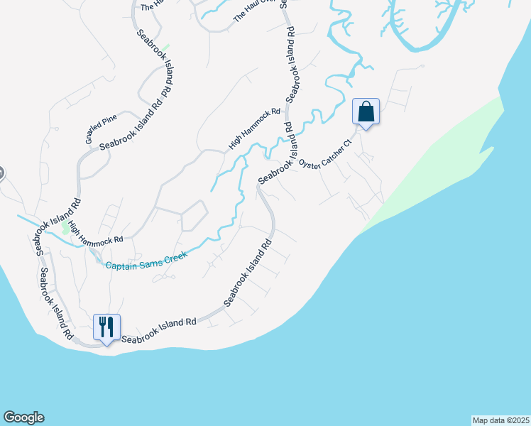 map of restaurants, bars, coffee shops, grocery stores, and more near 3565 Seabrook Island Road in Johns Island