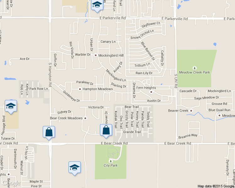 map of restaurants, bars, coffee shops, grocery stores, and more near 1500 Killdee Court in DeSoto