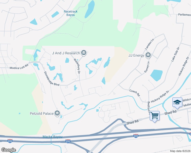 map of restaurants, bars, coffee shops, grocery stores, and more near 532 Hunters Run in Bossier City