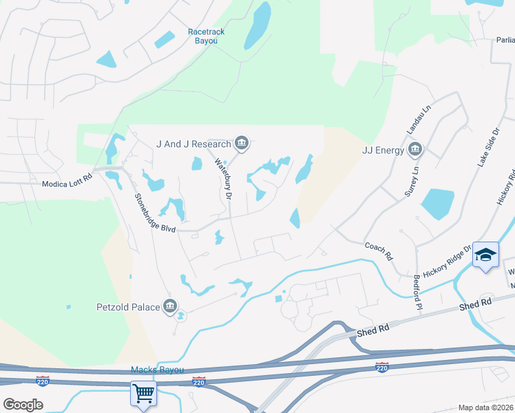 map of restaurants, bars, coffee shops, grocery stores, and more near 532 Hunters Run in Bossier City