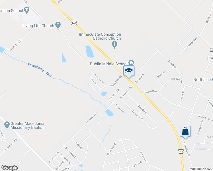 map of restaurants, bars, coffee shops, grocery stores, and more near Shadow Pond Road in Dublin