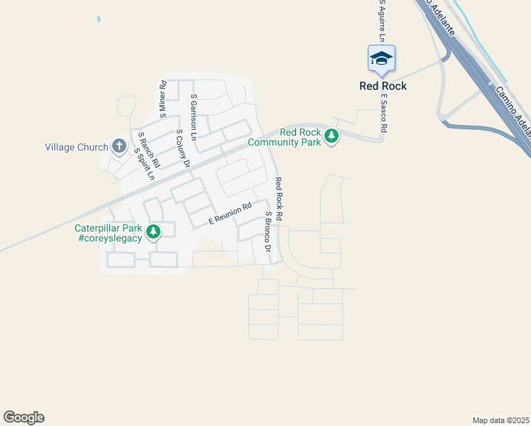 map of restaurants, bars, coffee shops, grocery stores, and more near 21700 East Governor Drive in Red Rock