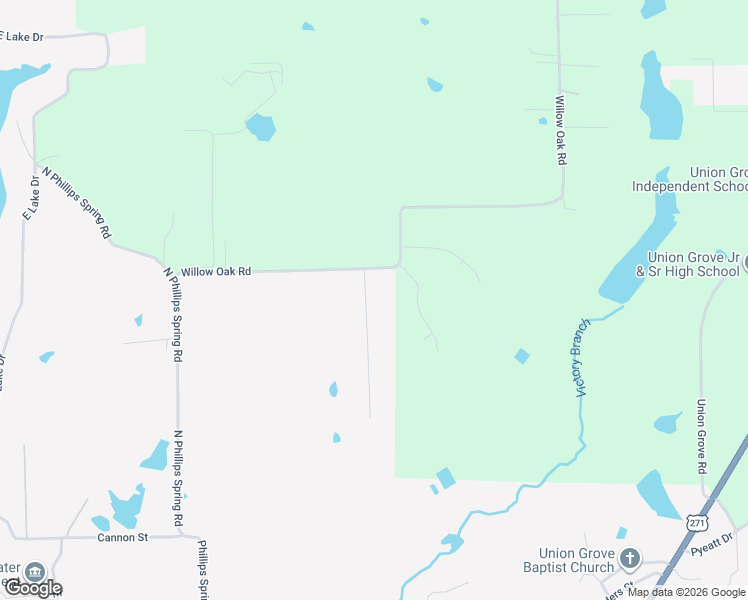 map of restaurants, bars, coffee shops, grocery stores, and more near 265 Pine Ridge Road in Gladewater