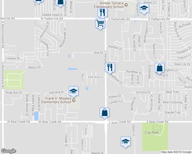 map of restaurants, bars, coffee shops, grocery stores, and more near 198 Marsha Lane in DeSoto