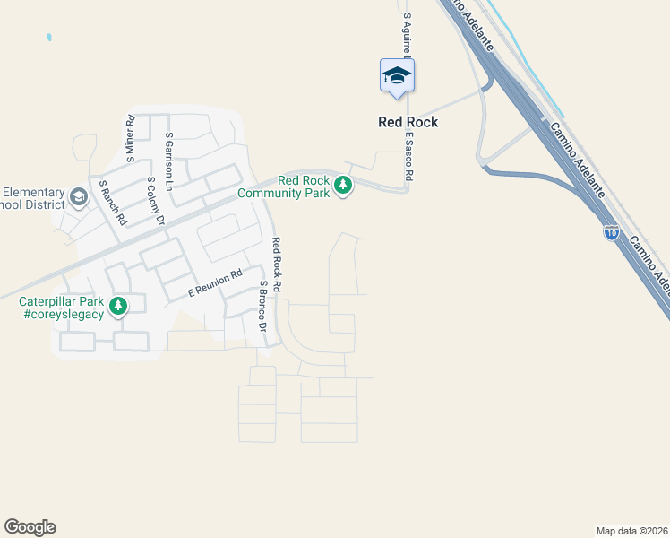 map of restaurants, bars, coffee shops, grocery stores, and more near 21984 East Morning Glory Avenue in Red Rock