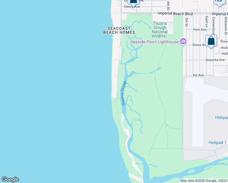 map of restaurants, bars, coffee shops, grocery stores, and more near 1680 Seacoast Drive in Imperial Beach