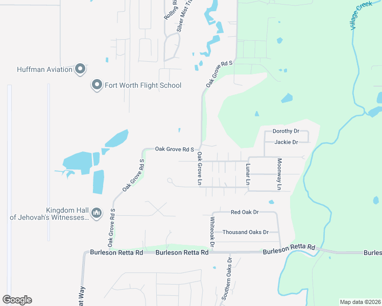 map of restaurants, bars, coffee shops, grocery stores, and more near 12805 Oak Grove Road South in Burleson