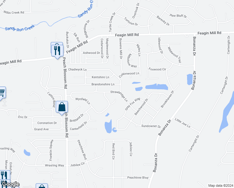 map of restaurants, bars, coffee shops, grocery stores, and more near 215 Strawbridge Lane in Bonaire