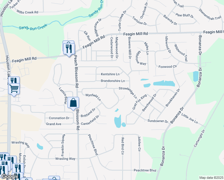 map of restaurants, bars, coffee shops, grocery stores, and more near 413 Wynfield Lane in Bonaire