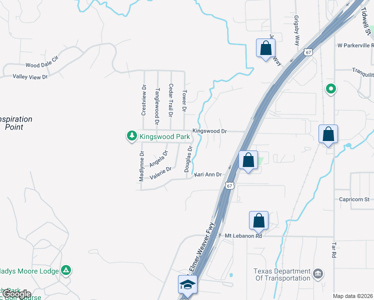 map of restaurants, bars, coffee shops, grocery stores, and more near 1110 Douglas Drive in Cedar Hill