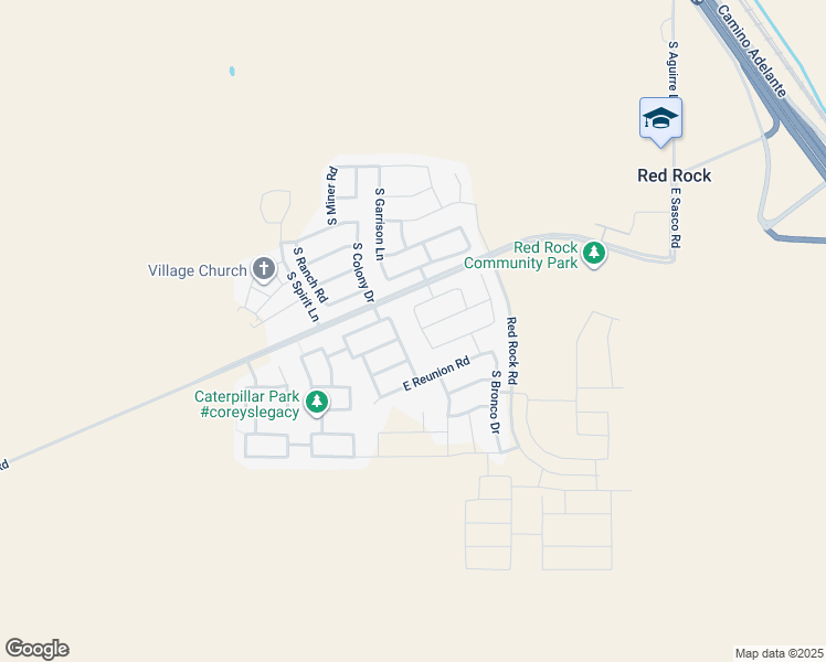 map of restaurants, bars, coffee shops, grocery stores, and more near 34270 South Garrison Lane in Red Rock