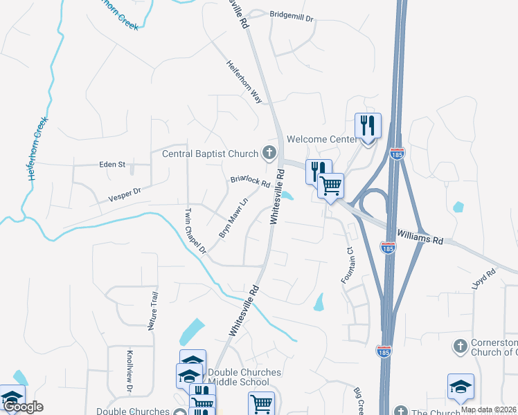 map of restaurants, bars, coffee shops, grocery stores, and more near 8219 Maudie Lane in Columbus