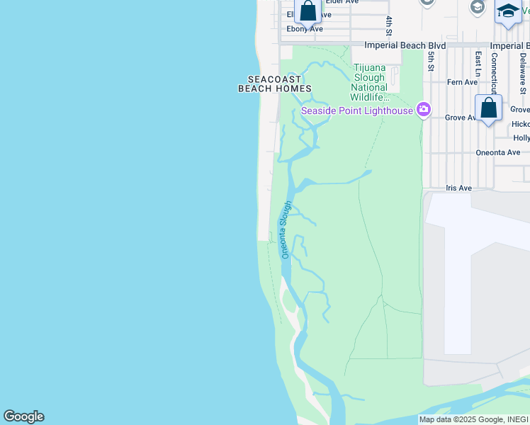 map of restaurants, bars, coffee shops, grocery stores, and more near 1590 Seacoast Drive in Imperial Beach