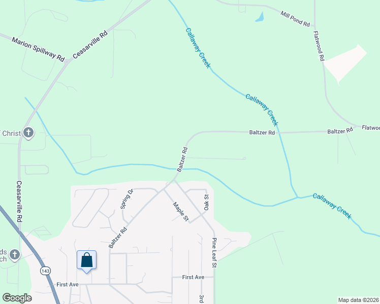 map of restaurants, bars, coffee shops, grocery stores, and more near Baltzer Road in Wetumpka