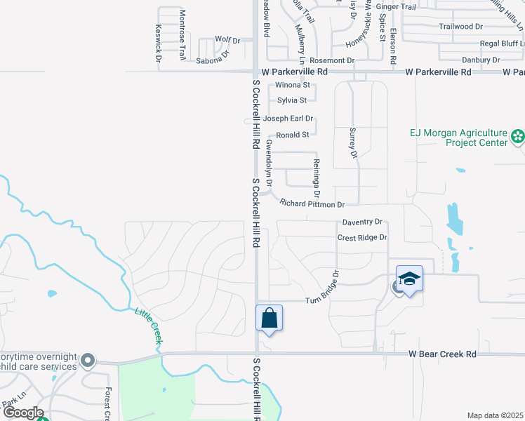 map of restaurants, bars, coffee shops, grocery stores, and more near 1322 South Cockrell Hill Road in DeSoto