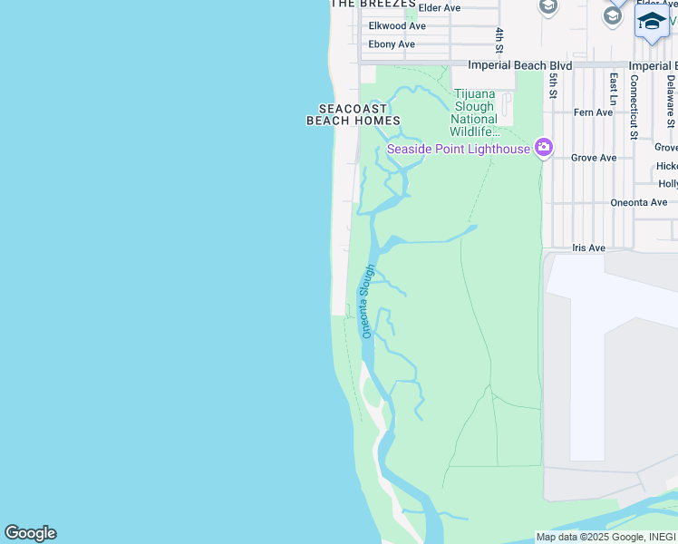 map of restaurants, bars, coffee shops, grocery stores, and more near 1590 Seacoast Drive in Imperial Beach