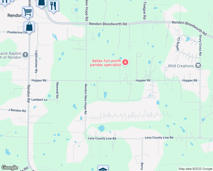 map of restaurants, bars, coffee shops, grocery stores, and more near 5320 Hopper Road in Burleson
