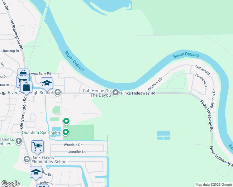 map of restaurants, bars, coffee shops, grocery stores, and more near 902 Finks Hideaway Rd in Monroe