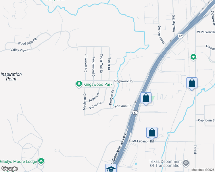 map of restaurants, bars, coffee shops, grocery stores, and more near 1110 Douglas Drive in Cedar Hill