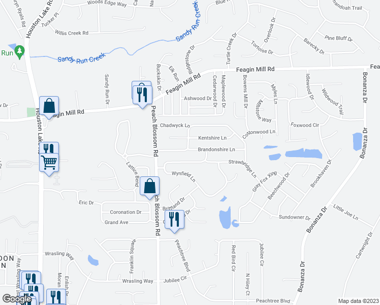 map of restaurants, bars, coffee shops, grocery stores, and more near 213 Brandonshire Lane in Bonaire