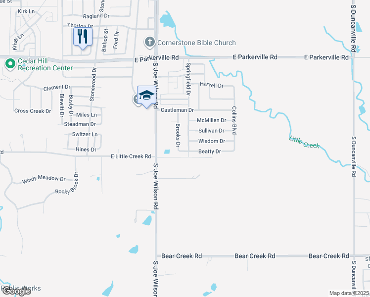 map of restaurants, bars, coffee shops, grocery stores, and more near 932 Springfield Drive in Cedar Hill