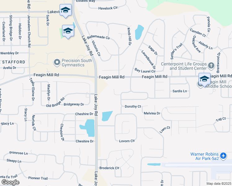 map of restaurants, bars, coffee shops, grocery stores, and more near 109 Selena Court in Warner Robins