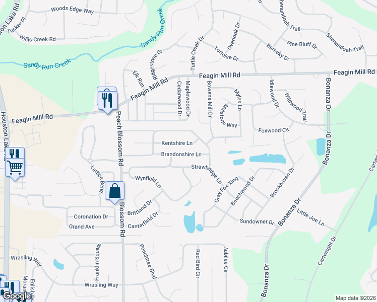 map of restaurants, bars, coffee shops, grocery stores, and more near 103 Kentshire Lane in Bonaire
