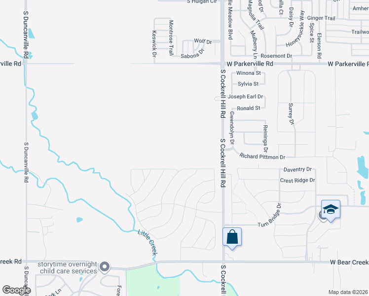 map of restaurants, bars, coffee shops, grocery stores, and more near 1301 South Cockrell Hill Road in DeSoto