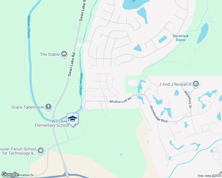 map of restaurants, bars, coffee shops, grocery stores, and more near 4912 Modica Lott Road in Bossier City