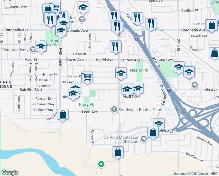 map of restaurants, bars, coffee shops, grocery stores, and more near 2232 Iris Avenue in San Diego