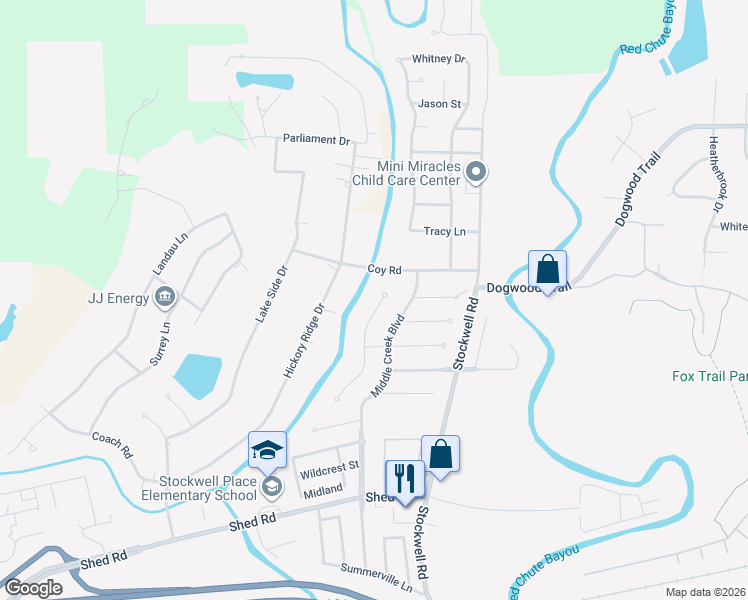 map of restaurants, bars, coffee shops, grocery stores, and more near 2321 Windsor Court in Bossier City