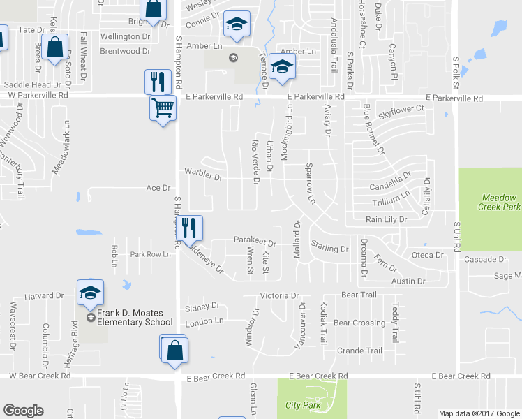 map of restaurants, bars, coffee shops, grocery stores, and more near 1228 Rio Verde Dr in DeSoto