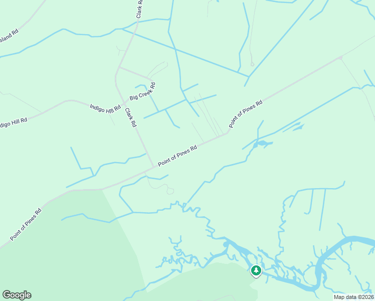 map of restaurants, bars, coffee shops, grocery stores, and more near Point of Pines Road in Edisto Island