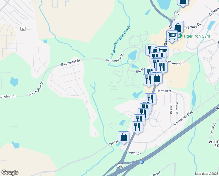map of restaurants, bars, coffee shops, grocery stores, and more near in Auburn