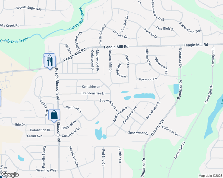 map of restaurants, bars, coffee shops, grocery stores, and more near 402 Chadwyck Circle in Bonaire