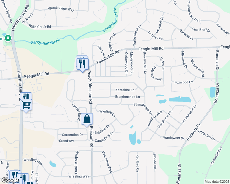 map of restaurants, bars, coffee shops, grocery stores, and more near 133 Kentshire Lane in Bonaire