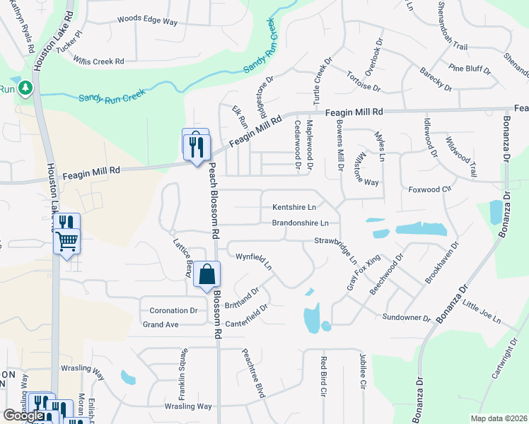 map of restaurants, bars, coffee shops, grocery stores, and more near 133 Kentshire Lane in Bonaire