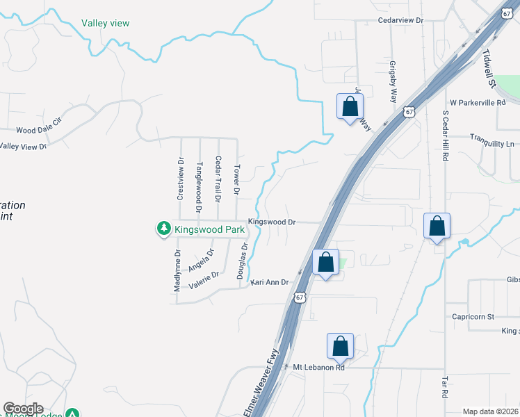 map of restaurants, bars, coffee shops, grocery stores, and more near 1028 Randy Road in Cedar Hill