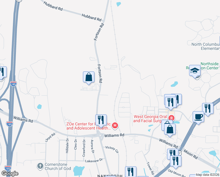 map of restaurants, bars, coffee shops, grocery stores, and more near 8228 North Crossing Court in Columbus