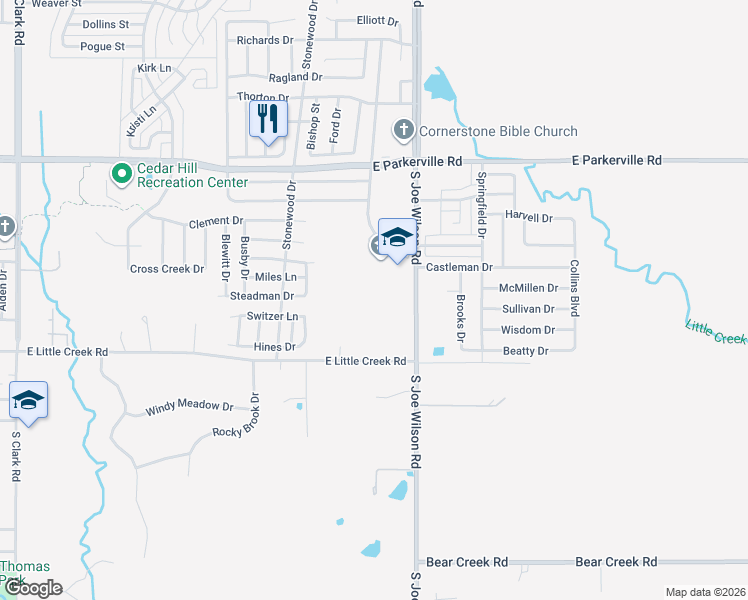 map of restaurants, bars, coffee shops, grocery stores, and more near 975 Pickard Drive in Cedar Hill