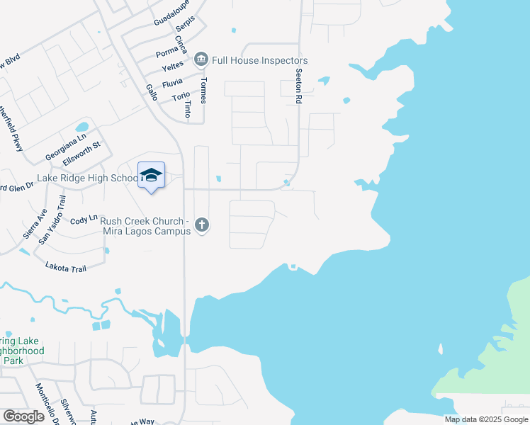 map of restaurants, bars, coffee shops, grocery stores, and more near 2932 Spring Lake Drive in Grand Prairie