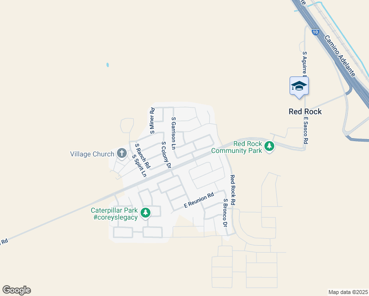 map of restaurants, bars, coffee shops, grocery stores, and more near 21456 East Independence Way in Red Rock